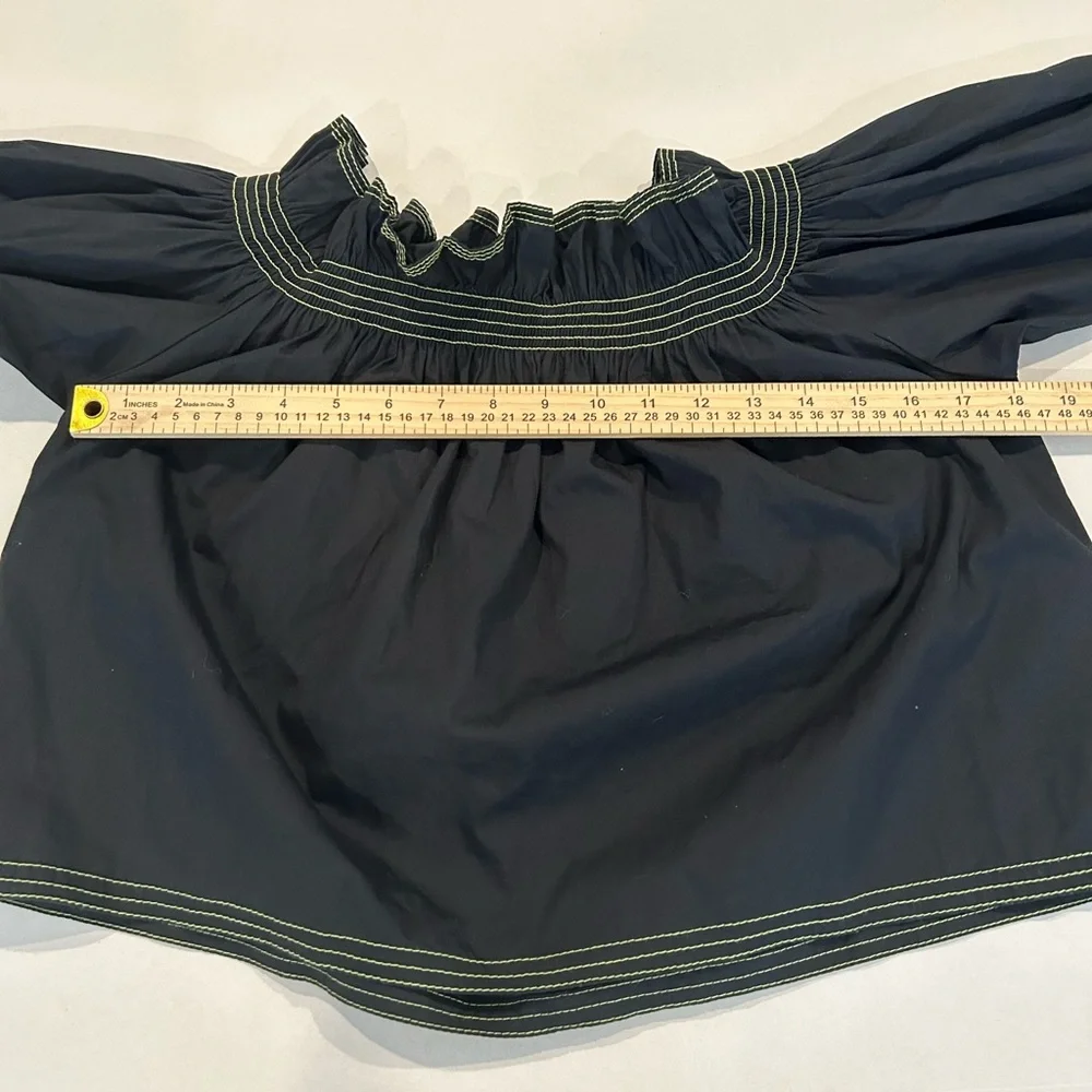 Hunter Bell Off‎ Shoulder Balloon Sleeve Black Top EUC Size XS